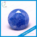 Charming blue round shape facted ice cubic zirconia gemstone beads